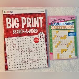 Big Print Search-A-Word and Large Print Crossword Puzzle Books